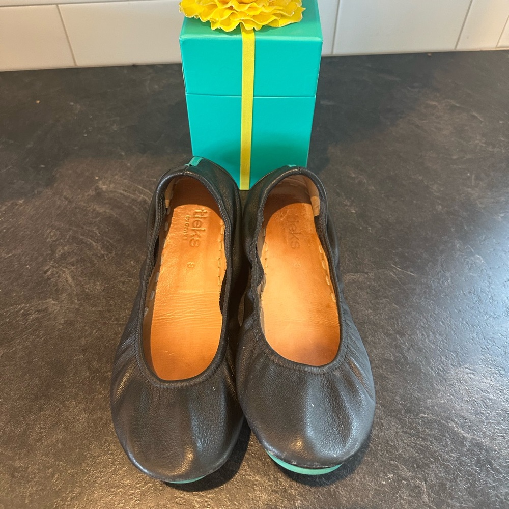Black TIEKS size 8 Ballerina Flat with original box